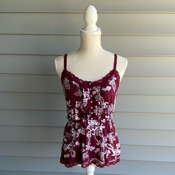 Aeropostale Tops - NWT Burgundy Floral Tank